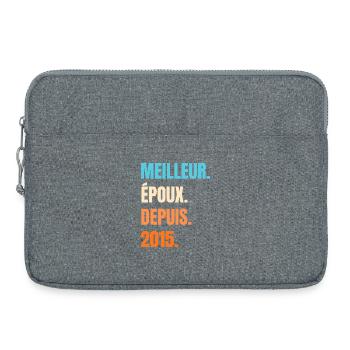 Best Husband Since 2015 Husband Gift - Laptop bag 15" - heather grey - Front