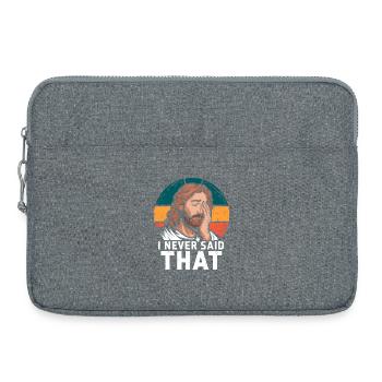 Jesus I Never Said That Retro Funny Sarcasm - Laptop bag 15" - heather grey - Front