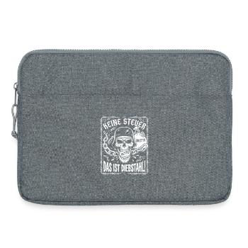 Pas d’impôt. C’est du vol, crâne - Sacoche pour ordinateur portable 15 pouces - gris chiné - Devant