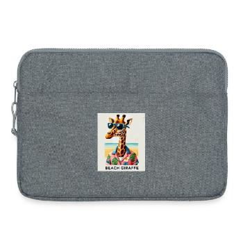 Girafe de plage avec lunettes de soleil - Sacoche pour ordinateur portable 15 pouces - gris chiné - Devant
