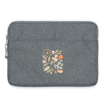 Abstract Floral Pattern Illustration - Laptop bag 15" - heather grey - Front