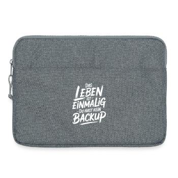 Das Leben is einmalig - Kein Backup - Laptoptasche 15" - Grau meliert - Vorne
