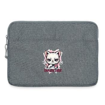 Naughty Cat I Do What I Want - Laptop bag 15" - heather grey - Front