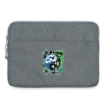 Yin et Yang asiatique - Sacoche pour ordinateur portable 15 pouces - gris chiné - Devant