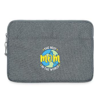 Meilleure maman du monde - Fête des Mères - Sacoche pour ordinateur portable 15 pouces - gris chiné - Devant