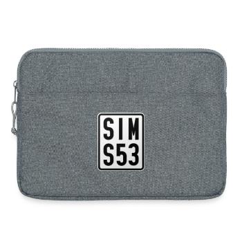 Simson S53 Moped License Plate - Laptop bag 15" - heather grey - Front