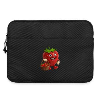 Fraise avec visage - Sacoche pour ordinateur portable 15 pouces - noir - Devant