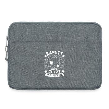 Stolzer Flicken statt Wegwerfen - Laptoptasche 15" - Grau meliert - Vorne