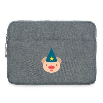 Piggy Magic Hat Cartoon - Laptop bag 15" - heather grey - Front