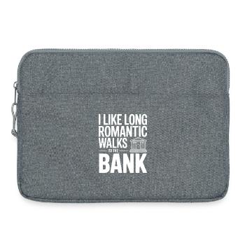 J’aime les longues promenades romantiques jusqu’à la banque - Sacoche pour ordinateur portable 15 pouces - gris chiné - Devant