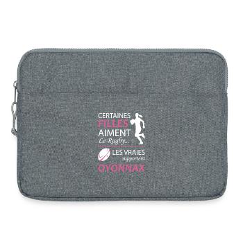 Certaines Filles Aiment Le Rugby Les Vraies Sup... - Sacoche pour ordinateur portable 15 pouces - gris chiné - Devant