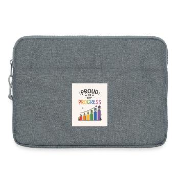 Proud of my progress - Laptop bag 15" - heather grey - Front