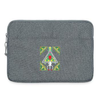 Bijoux de Kabylie Emblème Triangulaire Coloré  - Sacoche pour ordinateur portable 15 pouces - gris chiné - Devant