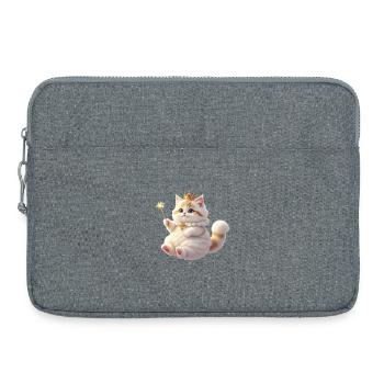 Chat fantastique à fourrure - Sacoche pour ordinateur portable 15 pouces - gris chiné - Devant