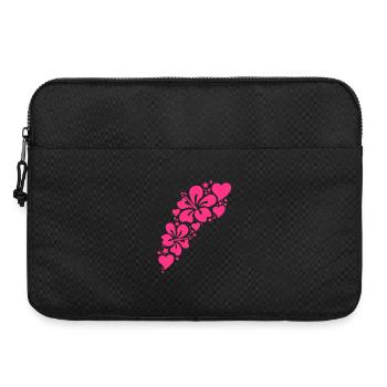 hibiscus floral pattern heart - Laptop bag 15" - black - Front
