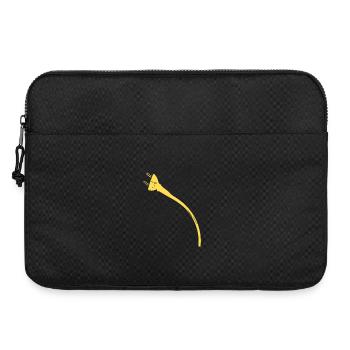 Gelber Stromstecker-Skizze - Laptoptasche 15" - Schwarz - Vorne