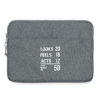 Fettgedrucktes Ziffernzitat-Tee - Laptoptasche 15" - Grau meliert - Vorne