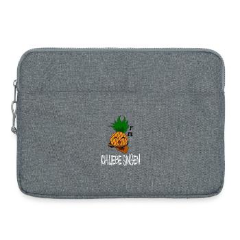 Ich liebe Singen / Musik / Sprüche / Ananas - Laptoptasche 15" - Grau meliert - Vorne