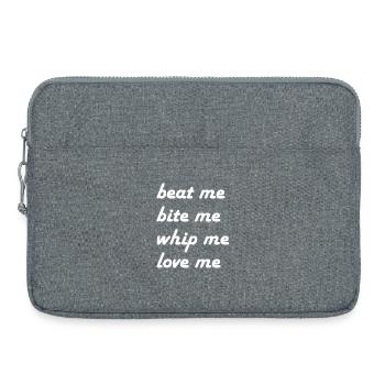 beat me bite me whip me - Laptop bag 15" - heather grey - Front