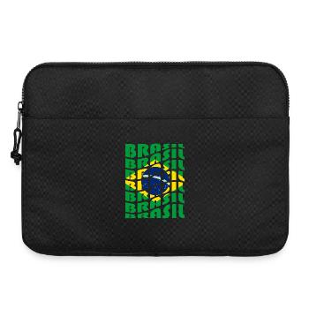 Brasilien Schriftzug Flaggen Design - Laptoptasche 15" - Schwarz - Vorne