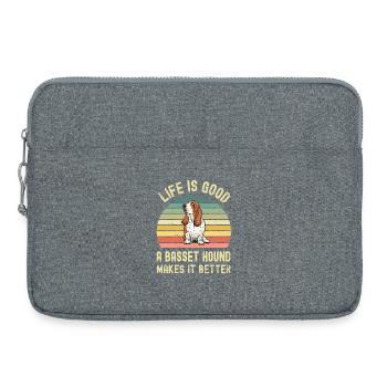 Hund Basset Hound - Laptoptasche 15" - Grau meliert - Vorne