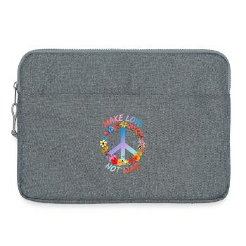 Faites l’amour pas la guerre - Sacoche pour ordinateur portable 15 pouces - gris chiné - Devant