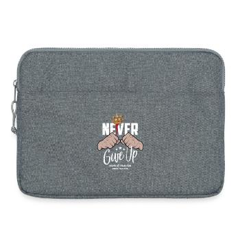 Gib niemals auf - Laptoptasche 15" - Grau meliert - Vorne