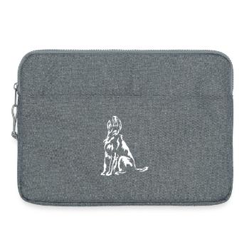 Setter irlandais « Black Edition » - Sacoche pour ordinateur portable 15 pouces - gris chiné - Devant
