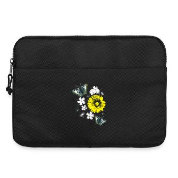 Blumen Chrysanthemen Schmetterlinge Sommer - Laptoptasche 15" - Schwarz - Vorne