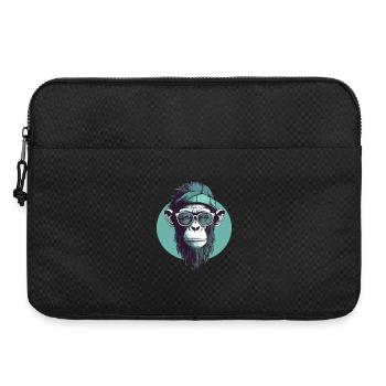 Singe hipster cool avec lunettes et casquette - Sacoche pour ordinateur portable 15 pouces - noir - Devant
