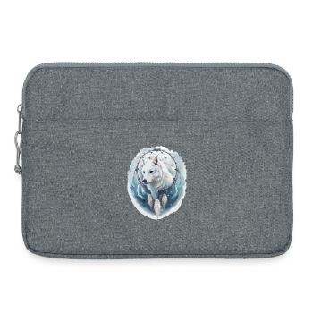 Wolf in a Dream Catcher - Mystical Design. - Laptop bag 15" - heather grey - Front