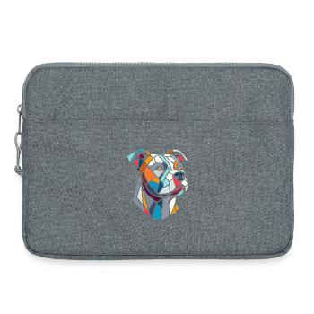Staffordshire geometric bull terrier, staffy - Laptop bag 15" - heather grey - Front