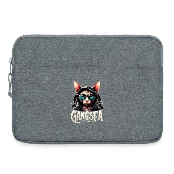 Sphynx Katze cool Gangsta Gangster Geschenk - Laptoptasche 15" - Grau meliert - Vorne