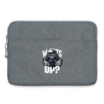 Deutsch Drahthaar Gangster Was geht ab Hund Gesche - Laptoptasche 15" - Grau meliert - Vorne