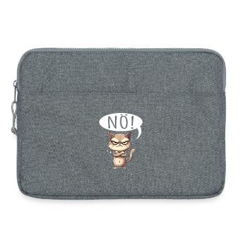 Coole Katze NÖ lustiger Spruch grummelig - Laptoptasche 15" - Grau meliert - Vorne