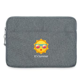 c’est l’été - Sacoche pour ordinateur portable 15 pouces - gris chiné - Devant