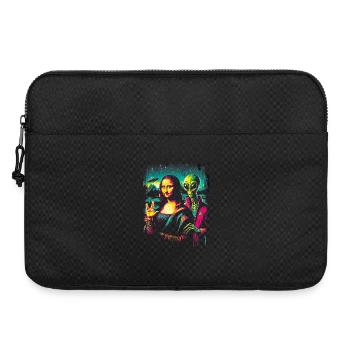 Alien and Mona Lisa – Cosmic Renaissance Design - Laptop bag 15" - black - Front