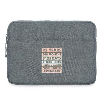25 ans légendaire - (legendär), Jubiläum, Firma - Sacoche pour ordinateur portable 15 pouces - gris chiné - Devant