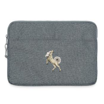 Licorne avec queue et crinière en pissenlit - Sacoche pour ordinateur portable 15 pouces - gris chiné - Devant