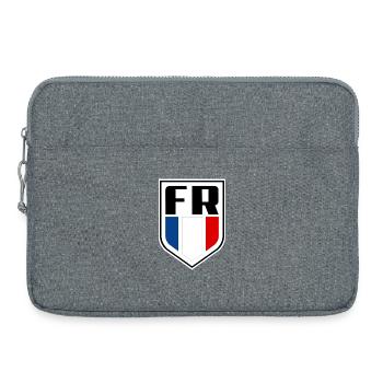 Drapeau de la France Symbole officiel français - Sacoche pour ordinateur portable 15 pouces - gris chiné - Devant