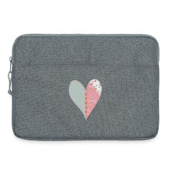 Patchwork Herz Nr. 3 - Laptoptasche 15" - Grau meliert - Vorne