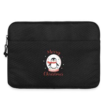 Cute Penguin in Snow Globe Christmas Design - Laptop bag 15" - black - Front
