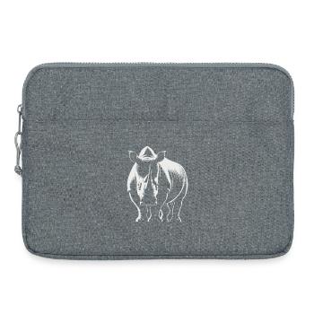 Strong Rhino – Wildlife Illustration - Laptop bag 15" - heather grey - Front