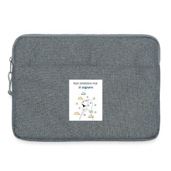 Höre nie auf zu träumen - Laptoptasche 15" - Grau meliert - Vorne