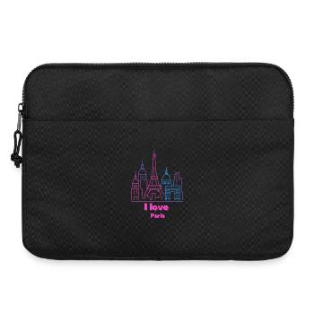 Paris Neon Skyline Silhouette Capital - Laptop bag 15" - black - Front