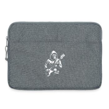 Silhouette de bassiste singe à capuche - Sacoche pour ordinateur portable 15 pouces - gris chiné - Devant