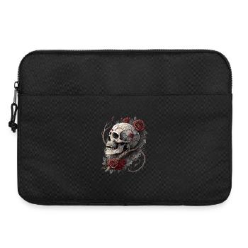 Tête de mort & roses rouges gothique crâne vintage - Sacoche pour ordinateur portable 15 pouces - noir - Devant
