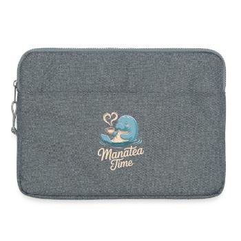 Manatee Marine Animal Ocean Loves Tea - Laptop bag 15" - heather grey - Front