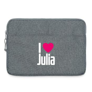 I Love Julia Pink Heart I Love Julia - Laptop bag 15" - heather grey - Front