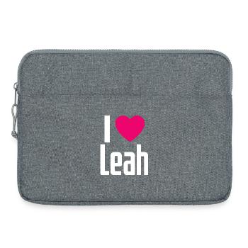 I Love Leah Pink Heart I Love Leah - Laptop bag 15" - heather grey - Front